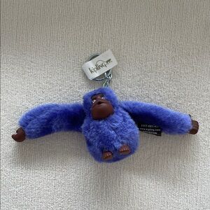 Kipling Blue-Purple Plush Monkey Keychain